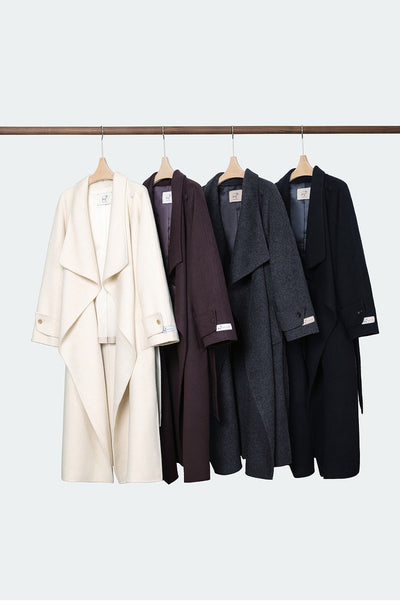 Wool Coat With Belt Tracymade