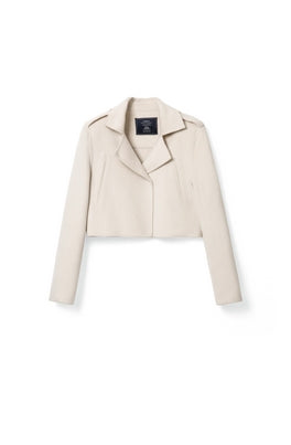 Woolen Long Sleeve Belt Jacket Tracymade 4（S） white