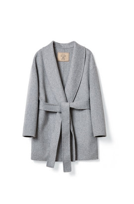 Wool Coat With Belt for winter Tracymade 4（S） Grey