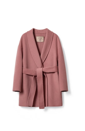 Wool Coat With Belt for winter Tracymade 4（S） pink