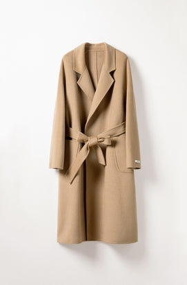 Wool Pocket Coat With Belt Tracymade XS khaki