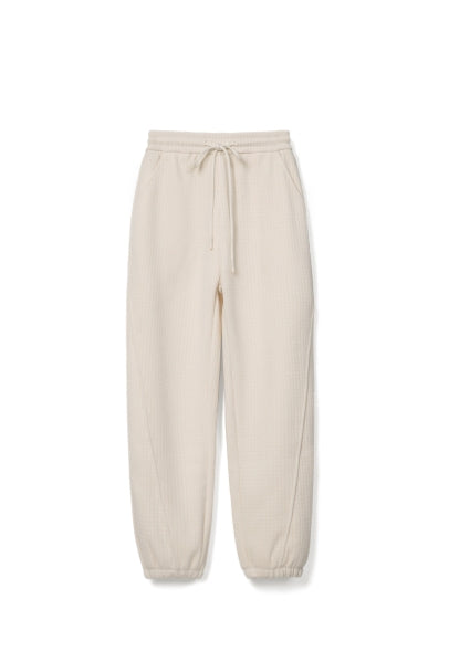 Elastic waistband, drawstring, windproof and cuffed pants Tracymade 4（S） white