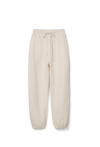 Elastic waistband, drawstring, windproof and cuffed pants Tracymade 4（S） white