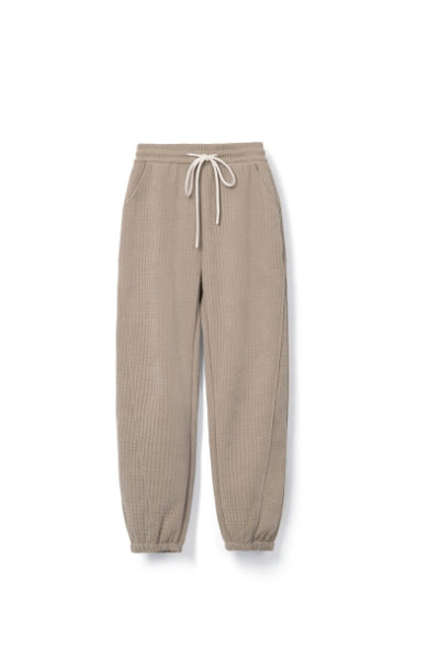 Elastic waistband, drawstring, windproof and cuffed pants Tracymade 4（S） khaki