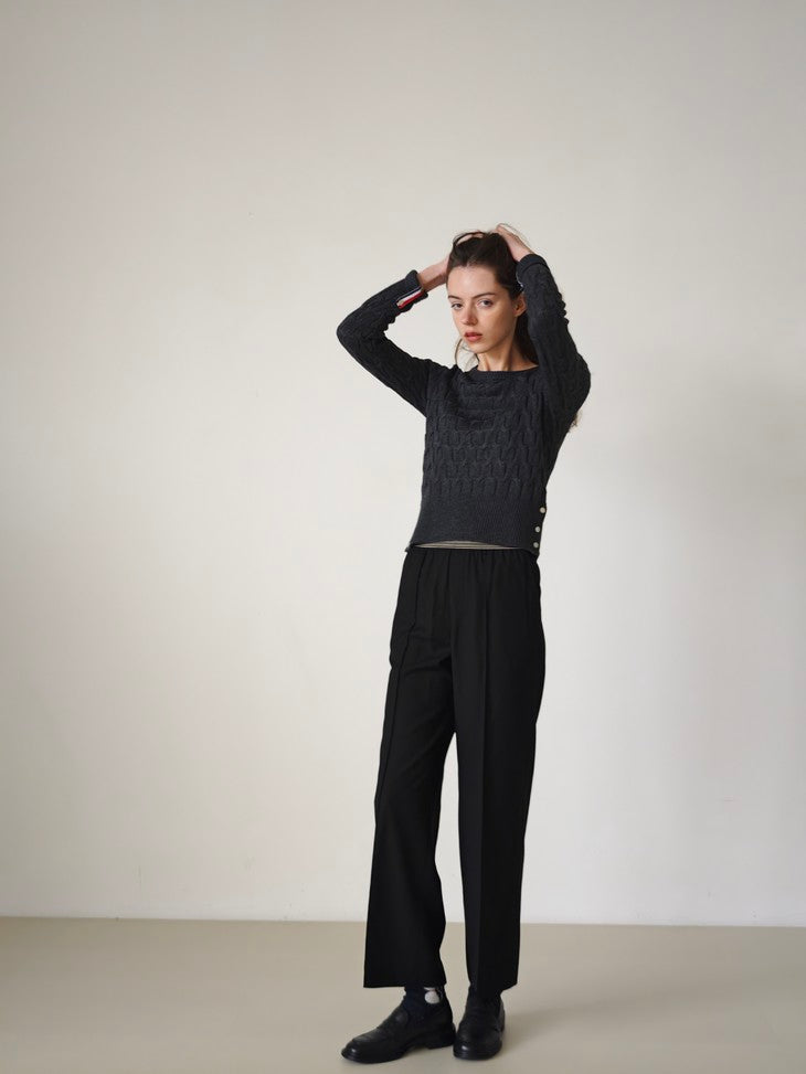 Round-neck pullover slim-fit sweater Tracymade