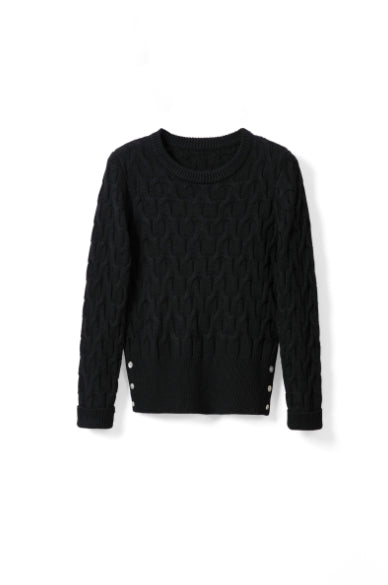 Round-neck pullover slim-fit sweater Tracymade 6（M） black