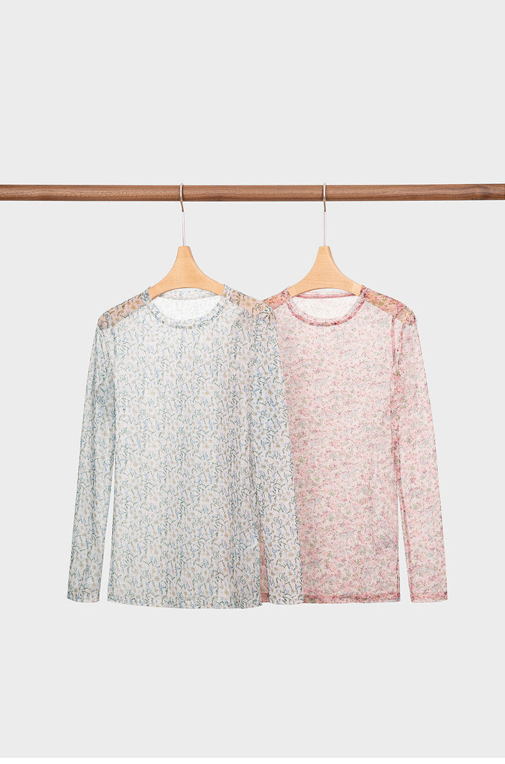 Korean-style net fabric blouse Tracymade