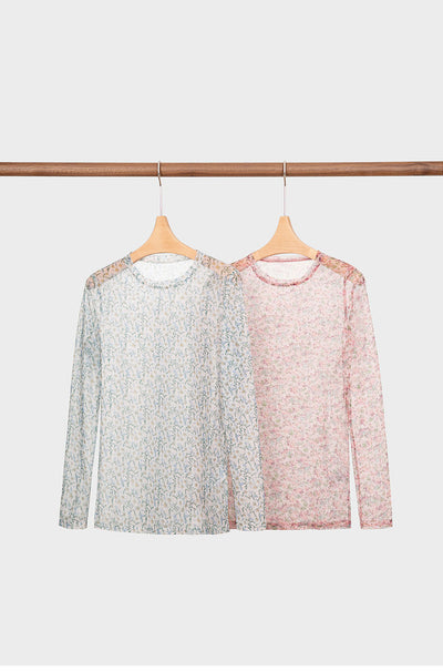 Korean-style net fabric blouse Tracymade
