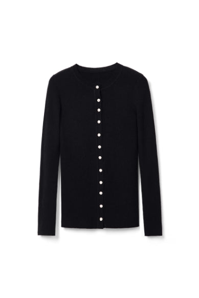 Lazy Feeling Slimming and Stylish Knitted Cardigan Top Tracymade 6（M） black