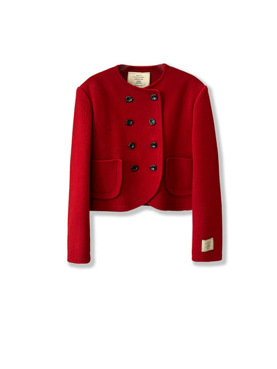 Woolen Button Coat for winter Tracymade Free Size red