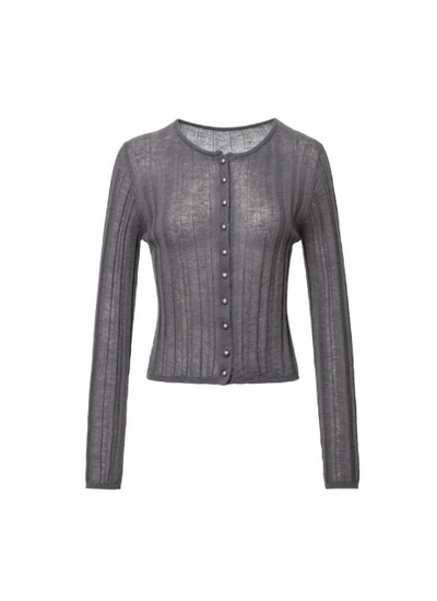 A loose-fitting knit cardigan in a French style Tracymade Free Size Grey