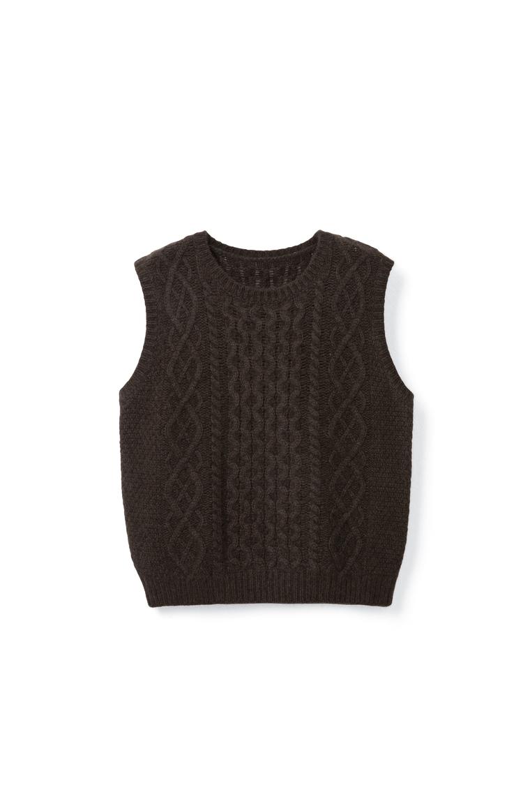 Comfortable and Loose Knitted Jacket Tracymade Free Size coffee color