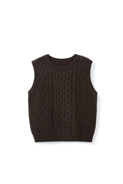 Comfortable and Loose Knitted Jacket Tracymade Free Size coffee color