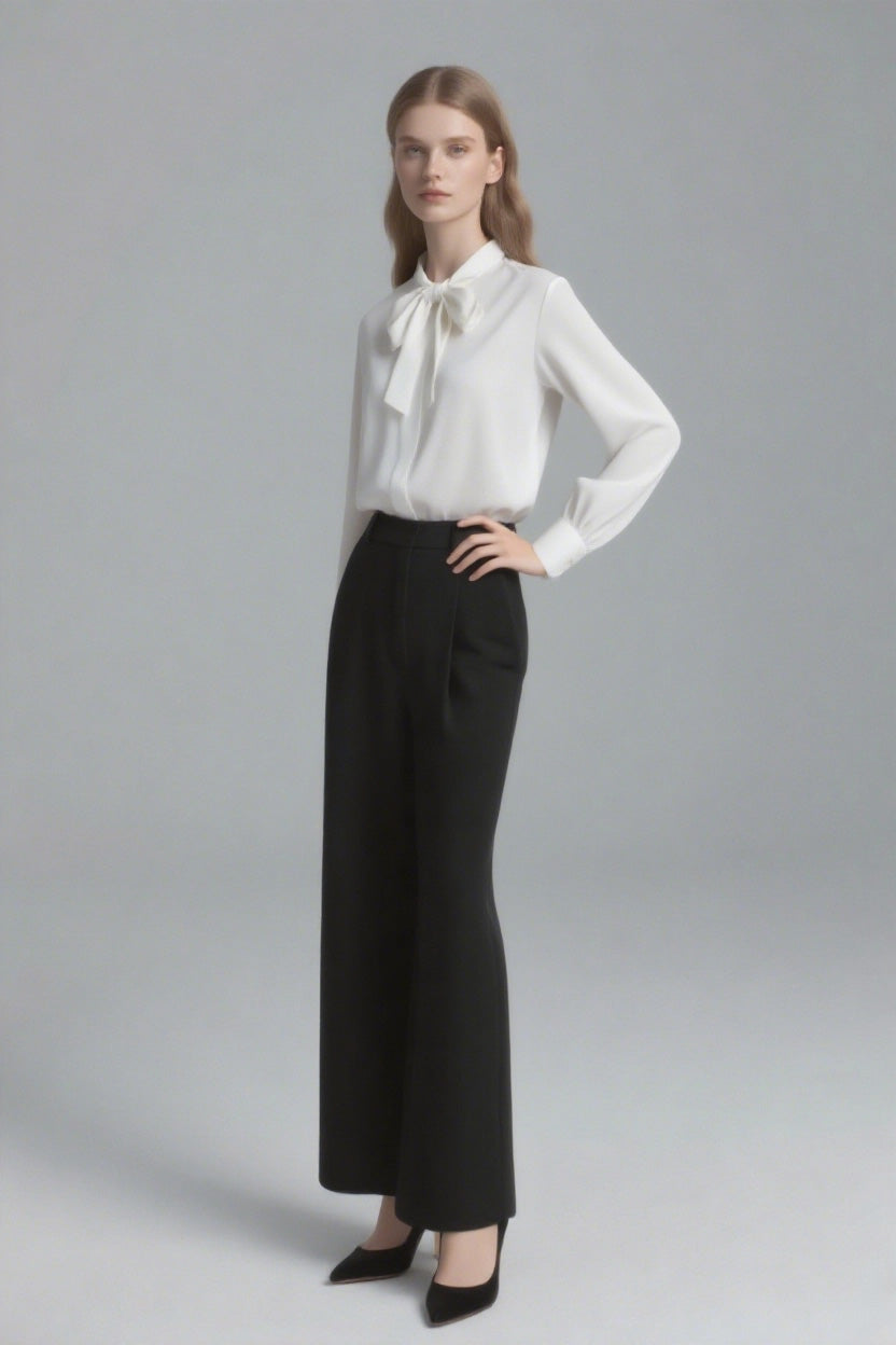 Acetate minimalist drape ribbon shirt for spring Tracymade