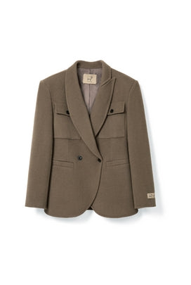 Woolen Furry Blazer for winter Tracymade Free Size Grey