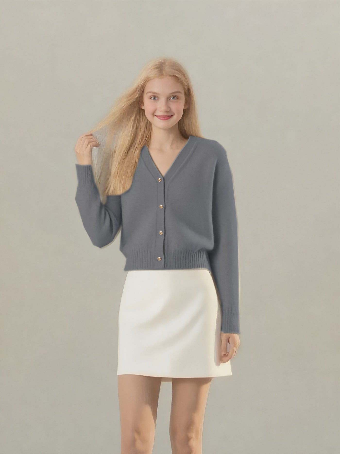 100% wool quality casual knit cardigan top Tracymade