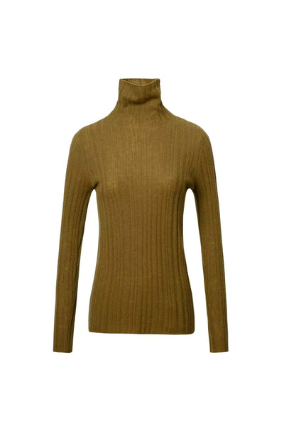 Turtleneck Wool Sweater Tracymade Free Size brown