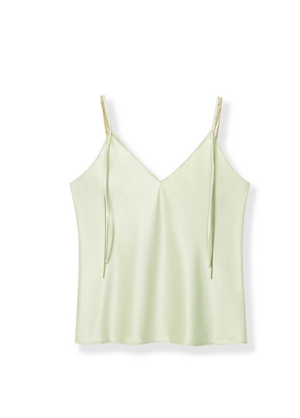 Elegant snake-bone chain double shoulder strap halter vest Tracymade 4（S） green