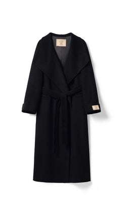 Woolen Coat With Belt Tracymade 4（S） black