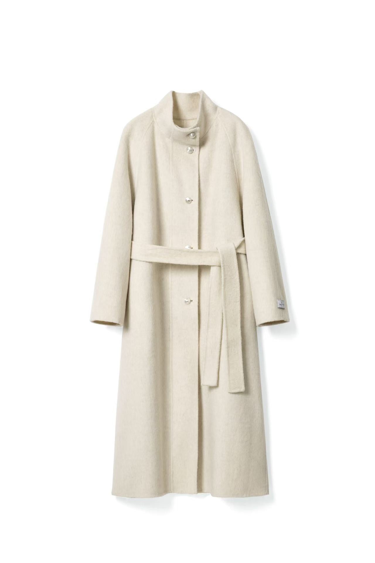 Wool Coat With Belt for winter Tracymade 4（S） white