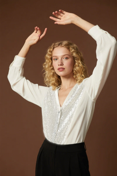 Tencel pearl wide shirt for spring Tracymade
