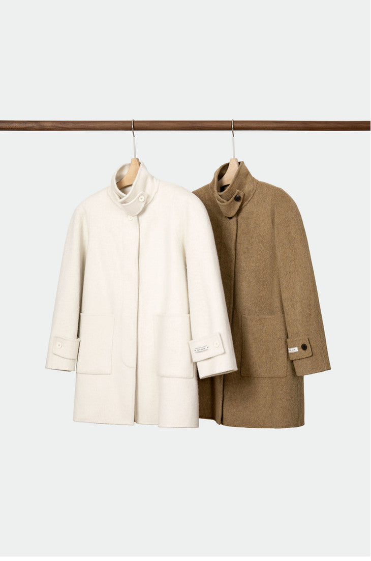 Round Neck Woolen Coat for winter Tracymade