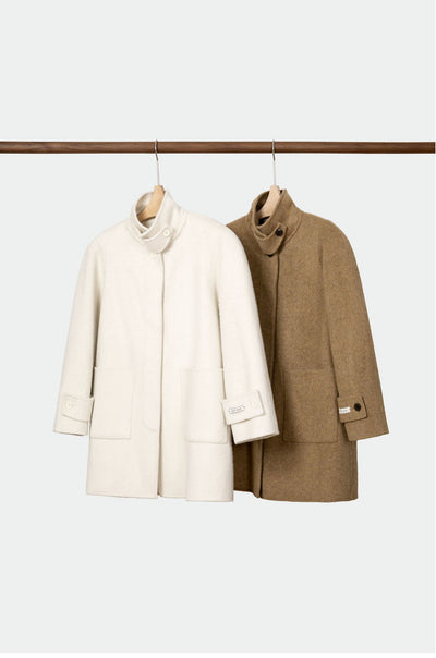 Round Neck Woolen Coat for winter Tracymade