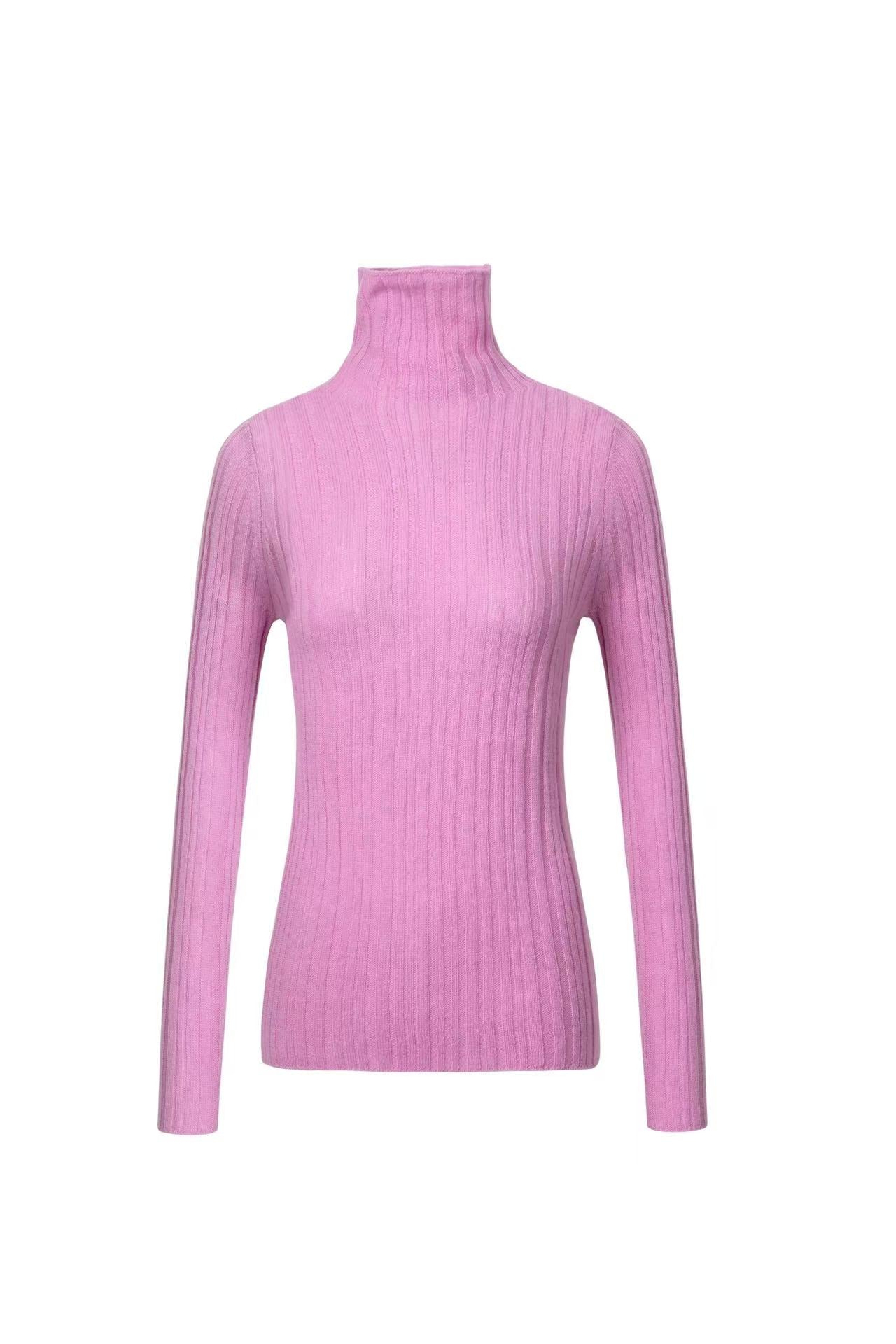 Turtleneck Wool Sweater Tracymade Free Size pink