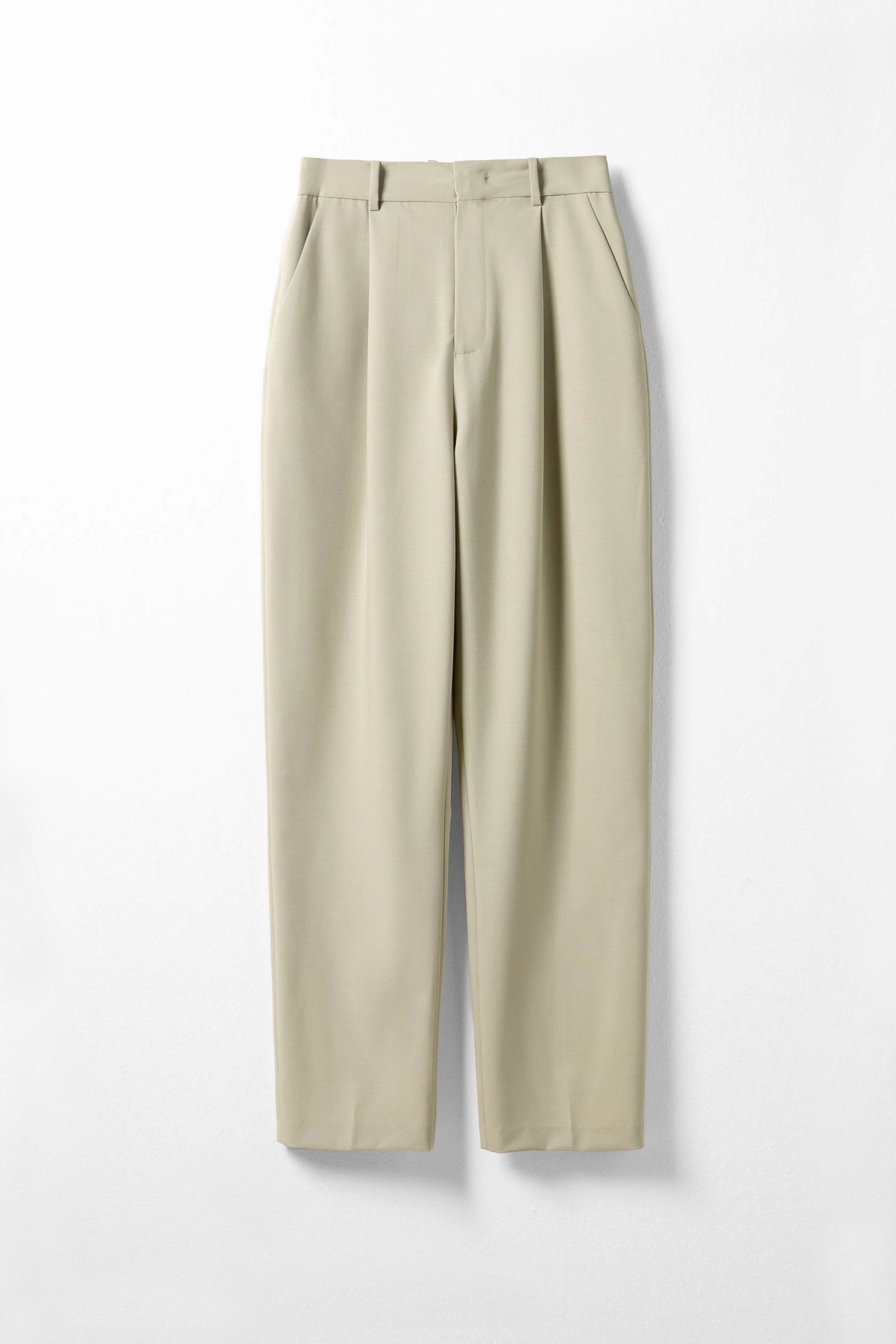 Summer new loose fit straight high waist pants Tracymade 4（S） khaki