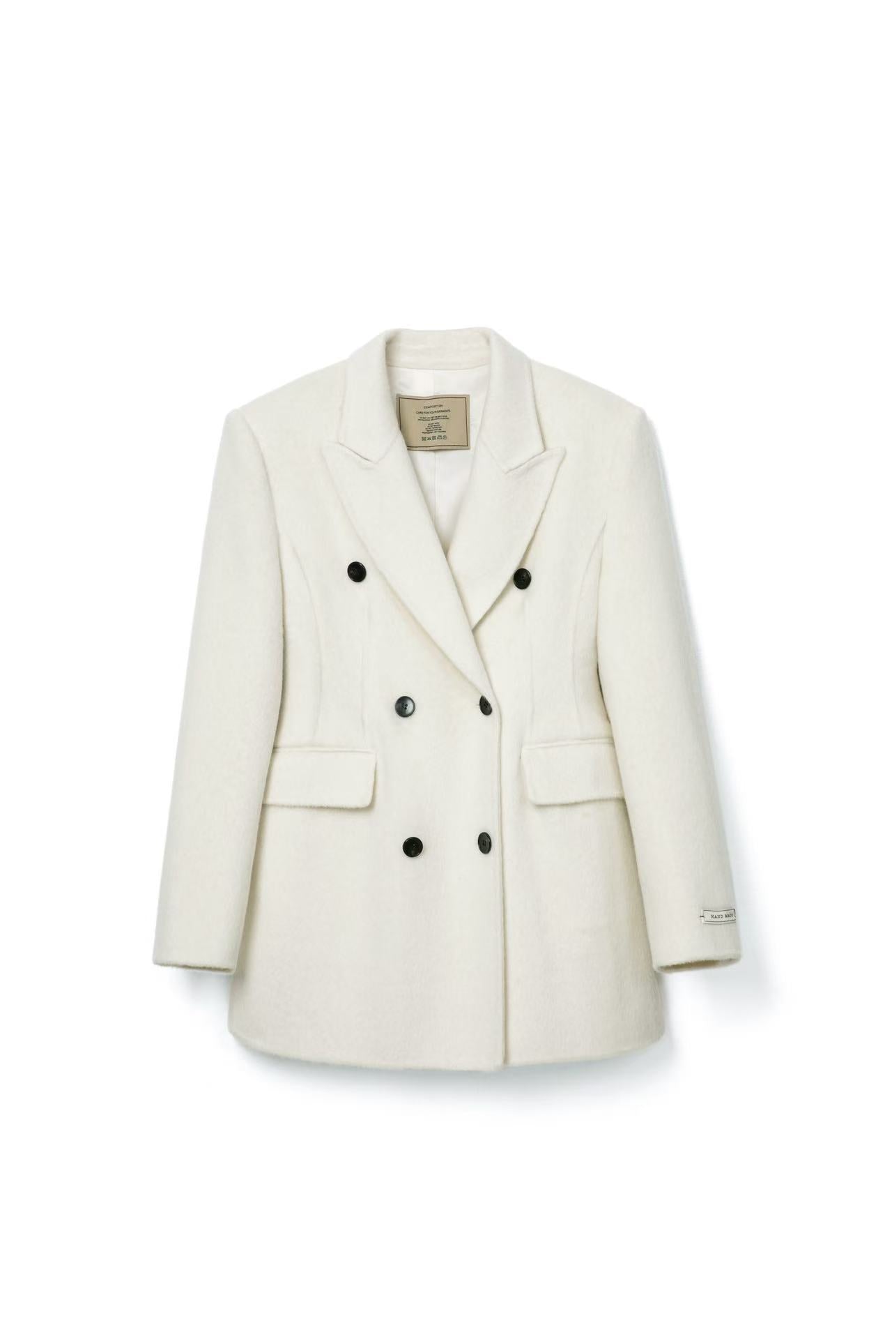 Button Woolen Blazer for winter Tracymade 4（S） white