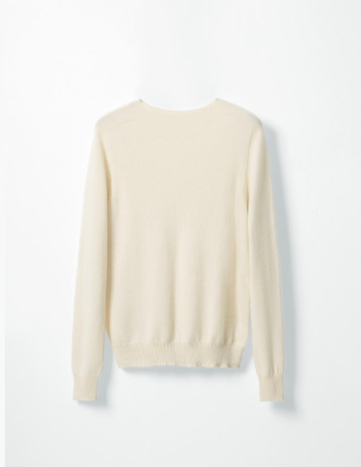 100% cashmere soft and fluffy cloud-like knitted sweater Tracymade 6（M） Milk white