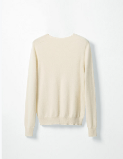 100% cashmere soft and fluffy cloud-like knitted sweater Tracymade 6（M） Milk white