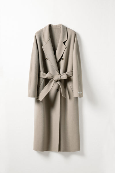 Plush Wool Coat With Belt Tracymade XS Grey