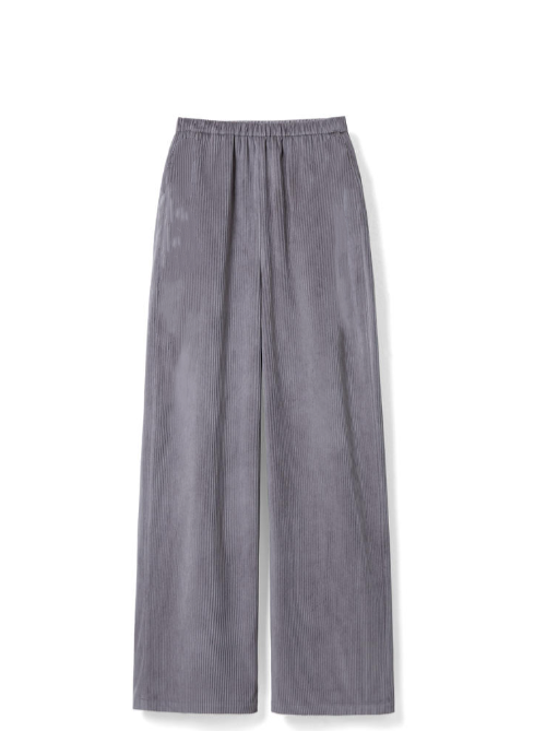 TOP 16 Corduroy casual loose wide-leg pants Tracymade 4（S） Grey