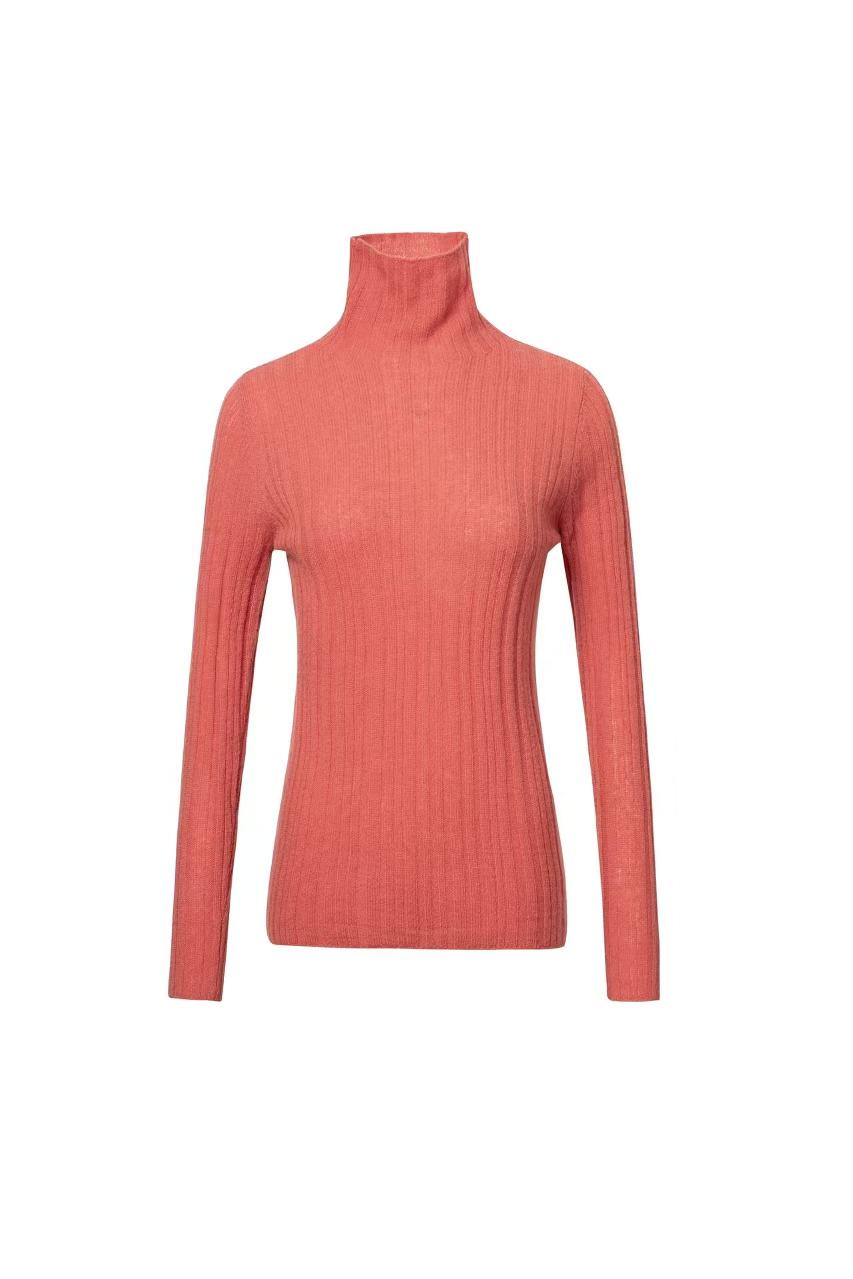 Turtleneck Wool Sweater Tracymade Free Size red
