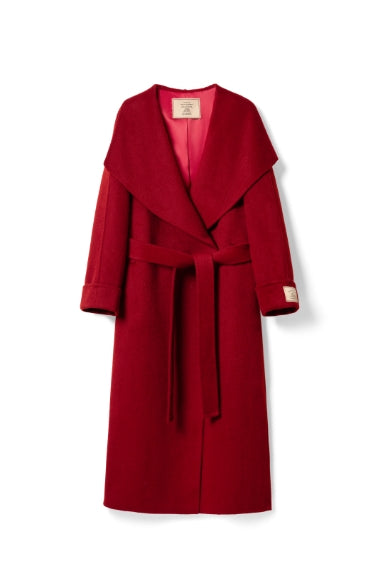 Woolen Coat With Belt Tracymade 4（S） red