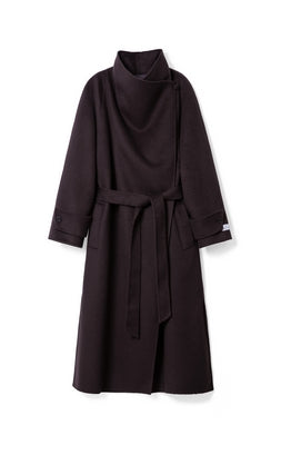 Wool Coat With Belt Tracymade 4（S） coffee color