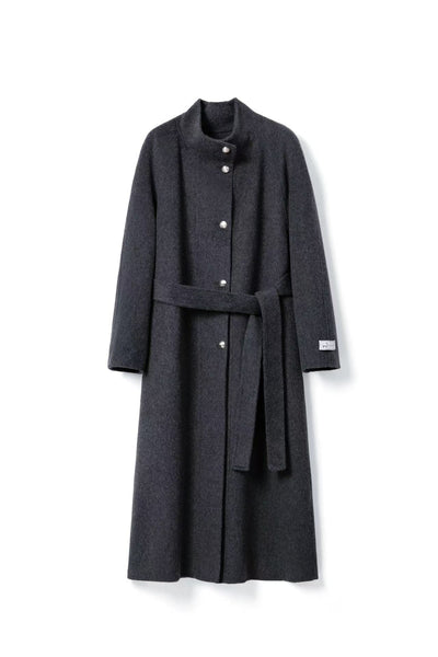 Wool Coat With Belt for winter Tracymade 4（S） Grey