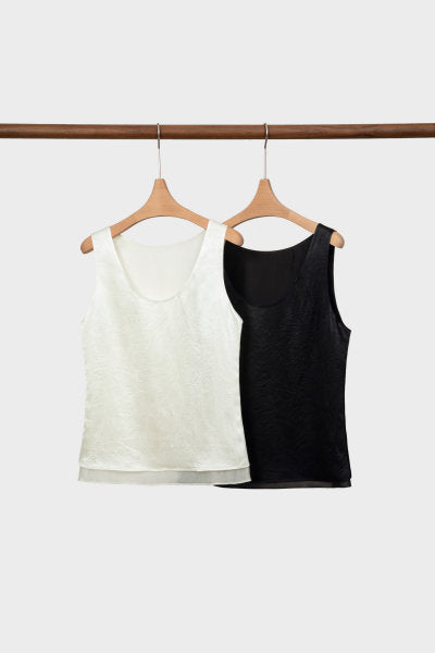 Minimalist double-layer skin-friendly sleeveless vest Tracymade