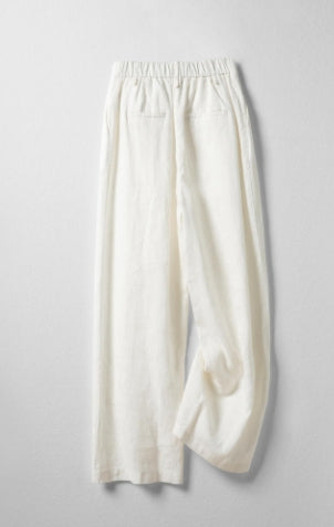 TOP 8 100% linen wide pants Tracymade 4（S） white
