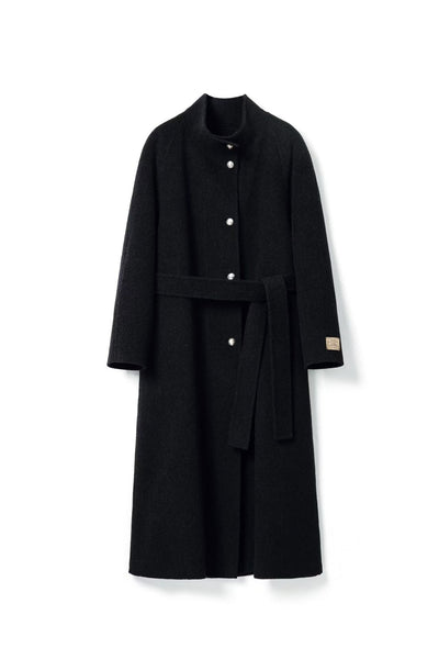 Wool Coat With Belt for winter Tracymade 4（S） black