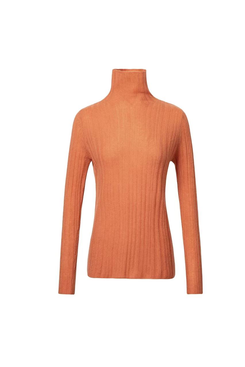Turtleneck Wool Sweater Tracymade Free Size orange