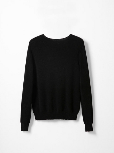 100% cashmere soft and fluffy cloud-like knitted sweater Tracymade 6（M） black
