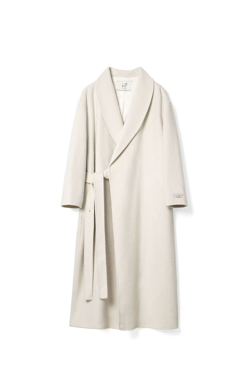 Woolen Coat With Belt for winter Tracymade Free Size white