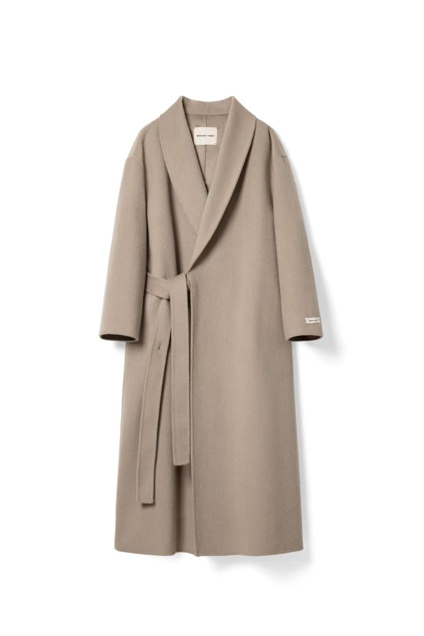 Woolen Coat With Belt for winter Tracymade Free Size brown