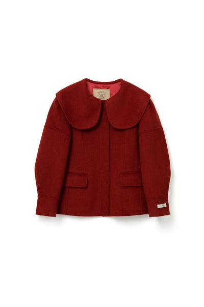 Wool Doll Collar Pocket Coat for winter Tracymade Free Size red