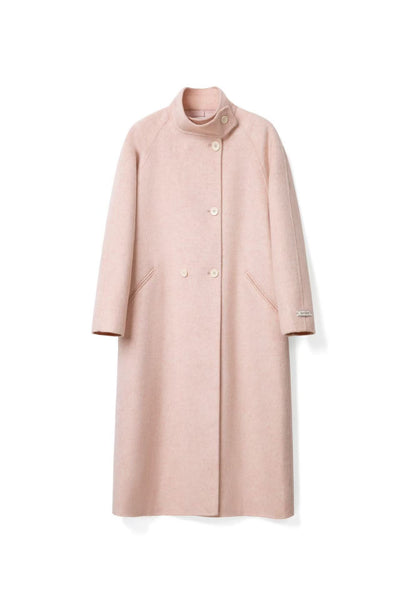 Collar Button Woolen Coat for winter Tracymade 4（S） pink