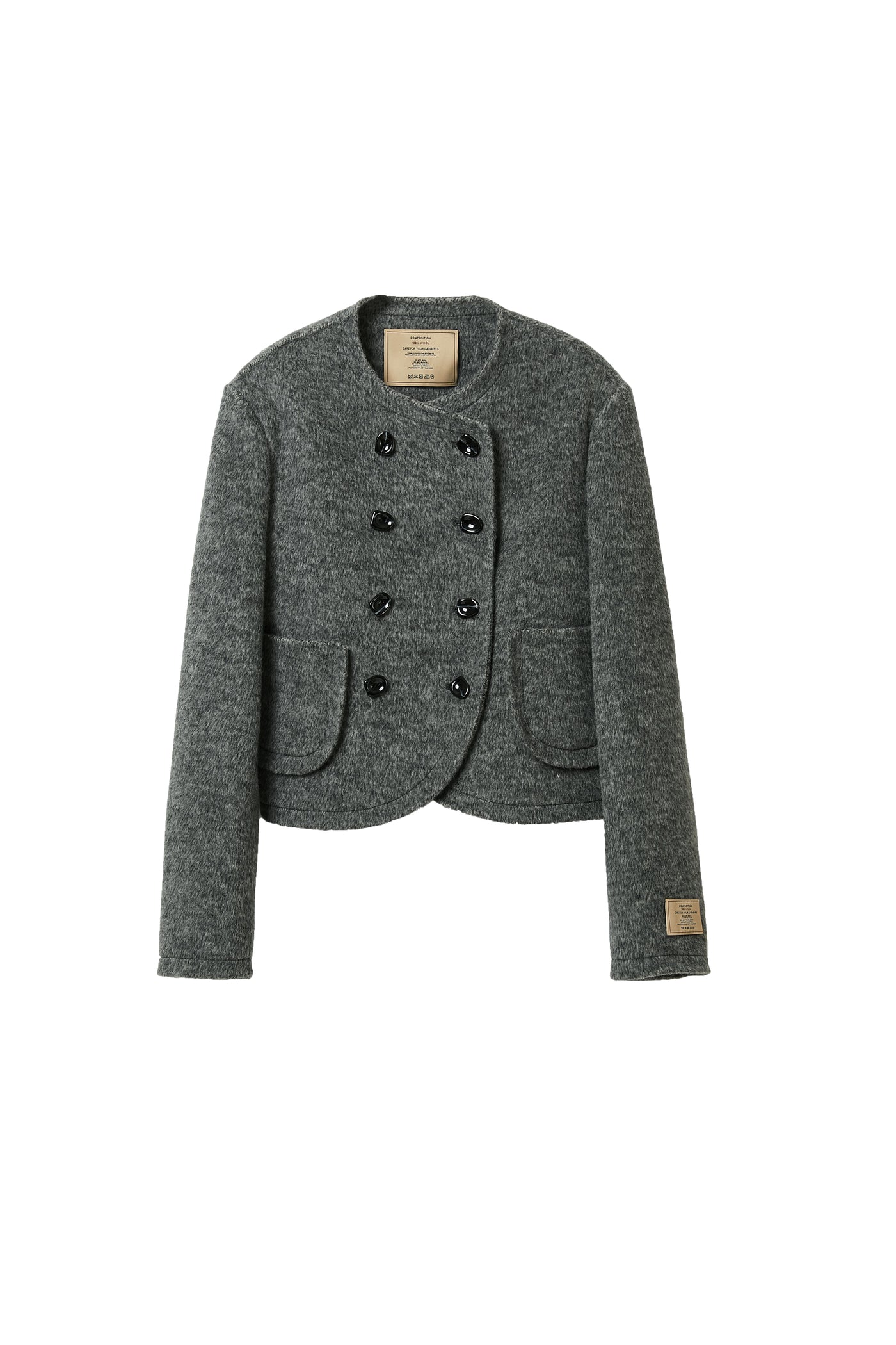 Woolen Button Coat for winter Tracymade Free Size Grey