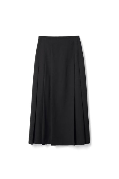 Pleated Maxi Skirt for spring Tracymade 4（S） black