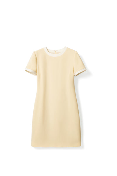 A light luxury elegant loose short-sleeved summer dress Tracymade yellow 4（S）